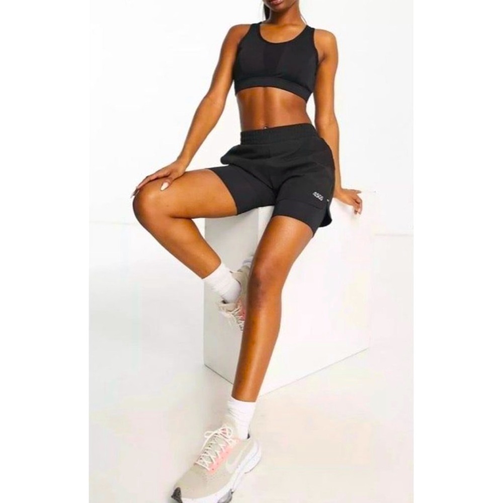 ASOS 4505 Icon Woven Run Short With Underlayer Black M
